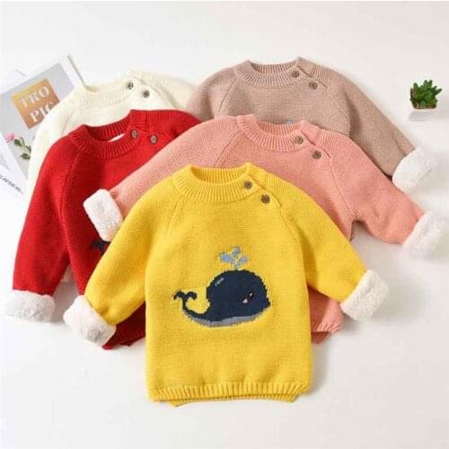 Christmas clothing children sweaters kids winter knit cardigans sweater girls boy thick warm velvet pullovers outerwear clothing