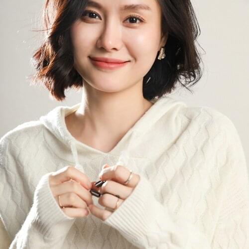 With Hat Sweaters Women 100% Merino Wool Knitted Pullovers Winter New Fashion Hooded Pullovers Female 6Colors Jumpers