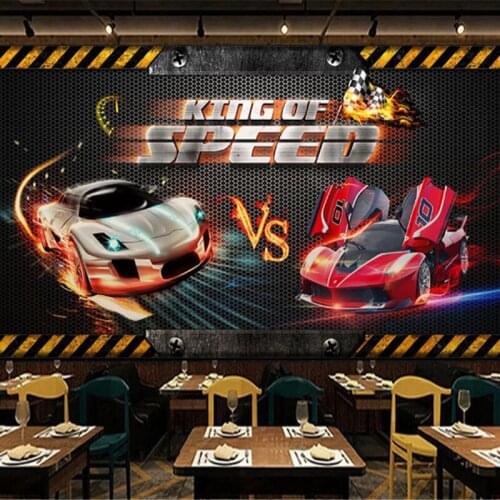 Custom Self-Adhesive Waterproof Mural Wallpaper 3D Hand Drawn Car Graffiti Decorative Painting Background Wall Sticker Wallpaper