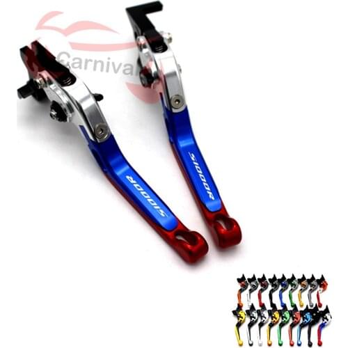 Blue Laser Logo (S1000R) + CNC Extendable Folding Titanium Motorcycle Brake Clutch forBMW S1000R (W and W / O CC) 2015-2018