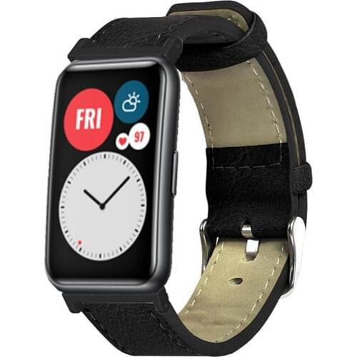 Retro Soft Replacement Faux Leather Wrist Strap Watchband for HUAWEI Watch FIT Its stylish and good-looking