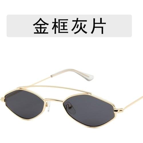 2019 Men Women Retro Oval Sunglasses Women Round Small Metal Eye Classic Vintage Tiny Luxury mirror Pink lenses Sun Glasses