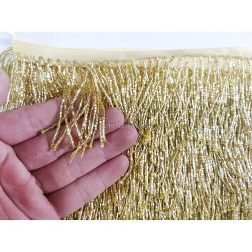 Top selling 5 yards beaded tassel fringe beads tube for dress decoration