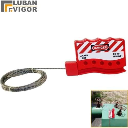 Universal,Adjustable Cable Safety Lock , gate valve Lock/ Diameter (3mm) Insulated cable,Industrial safety locks