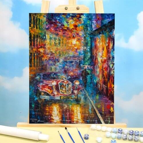Vintage Car DIY Paint By Numbers Set Acrylic Paints 50*70 Painting On Canvas Decorative Paintings Adults Wholesale
