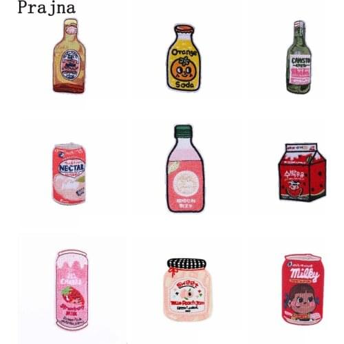 Japanese Style Patches Cartoon Bottle Iron On Patches on Clothes Embroidered Patches For Clothing Applique For Kids T-shirt DIY