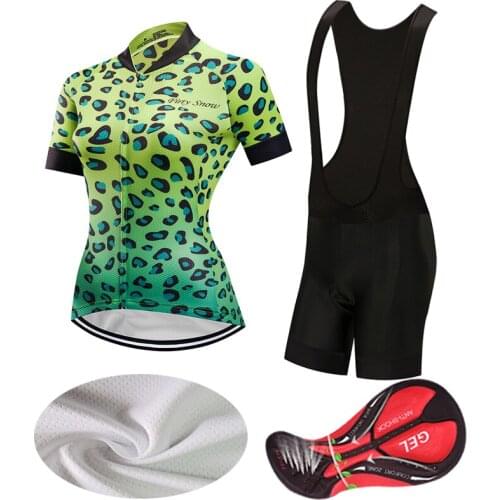 Women Cycling Set BIB Shorts 2021 Summer Bike Jersey MTB Skinsuit Sport Bicycle Clothes Dress Female Kit Cyclist Clothing Suit