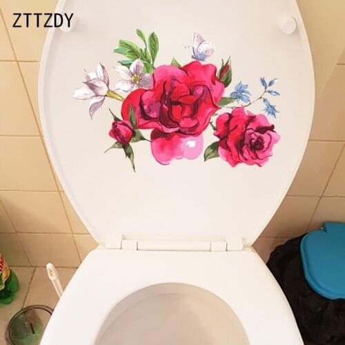 ZTTZDY 26.3CM×18.1CM Color Ink Painting Wall Stickers Mural Classic Home Bathroom Toilet Decoration T2-0878