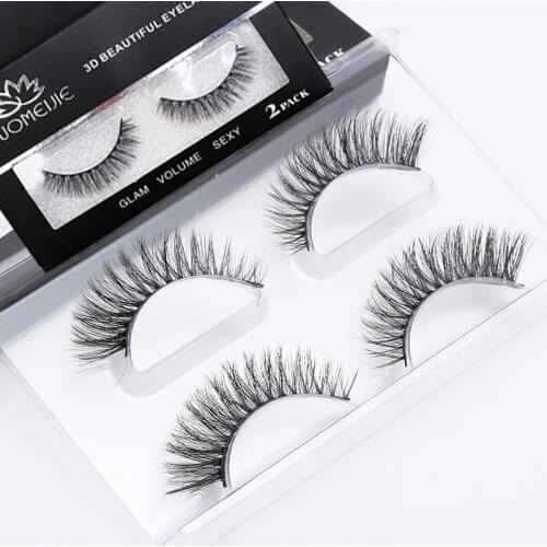 2 pairs of 3D eyelashes with thick long curls and long-lasting natural enlargement false eyelashes eyelash extension