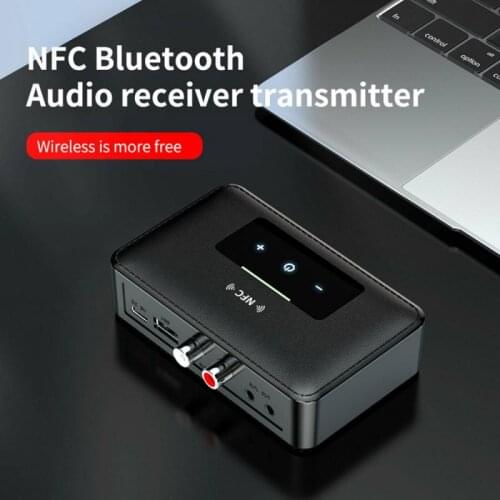 2-in-1 Wireless NFC BT19 Bluetooth 5.0 Receiver Transmitter 3.5mm RCA USB Audio Adapter For TV PC Car Speaker