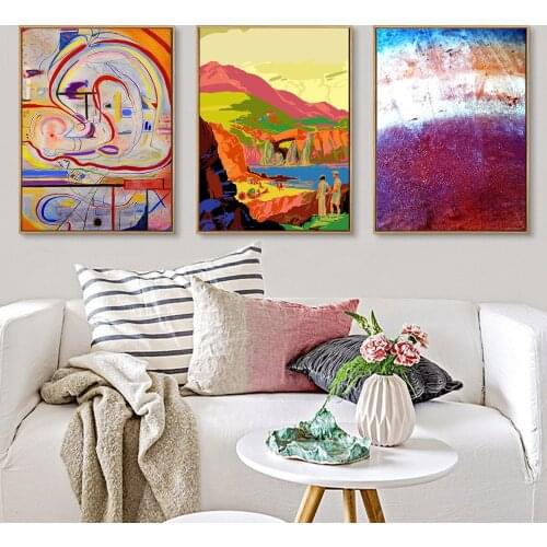 Abstract Series Color Scenery Oil Painting Picture Poster Canvas Print Painting Wall Art Living Room Home Decoration