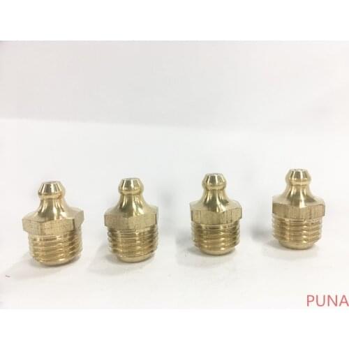 Autohaux M10 Male Thread 1.0Mm Pitch Straight Brass Zerk Grease Nipple Fittings 10PCS M10*1