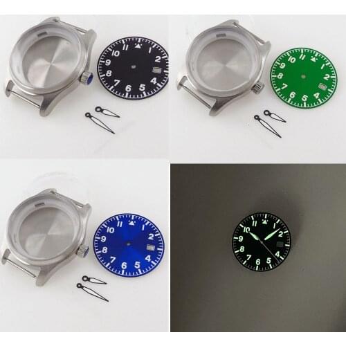 Tandorio 39mm Stainless Steel Watch Case Sapphire Glass 200m Waterproof For NH35 Automatic Movement Luminous Dial