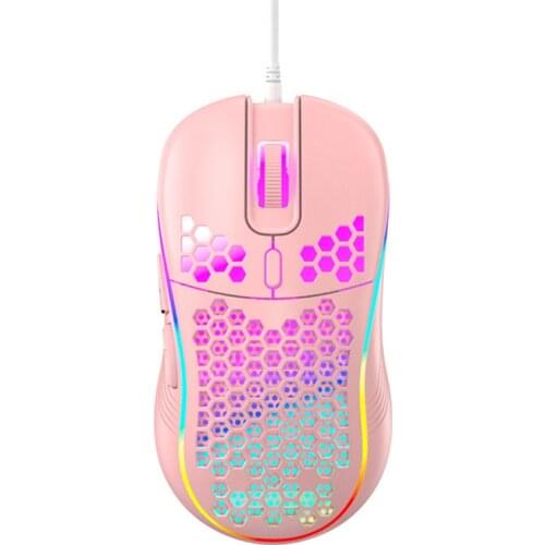 Highend Lightweight Wired RGB Gaming Mouse 7200DPI Honeycomb Shell Ergonomic For Computer Gamer PC Desktop Black White Pink New