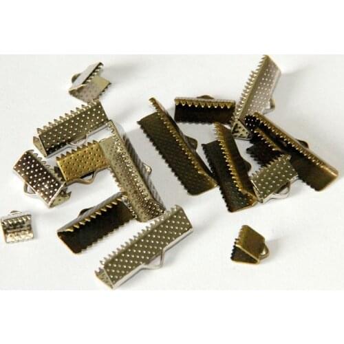 50PCS/lot 6mm-40mm End Fasteners Caps Flat Cover Clasps Leather Cord Clips Wax Cotton Rope Crimp Beads Necklace Bracelet Ends