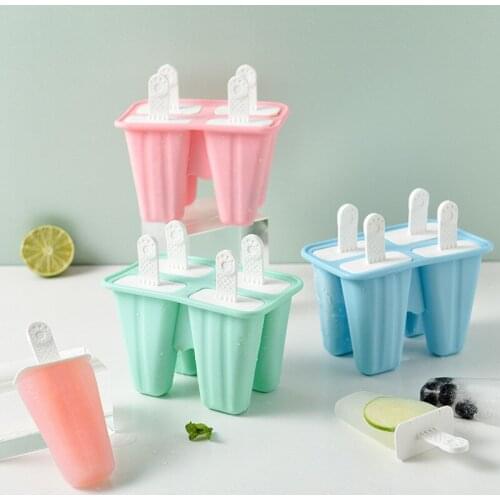 Creative Silicone 6 Hole Popsicle Maker Mold Ice Molds Classic Molds Trays Reusable DIY Ice Cream Maker Tool Kitchen Accessories