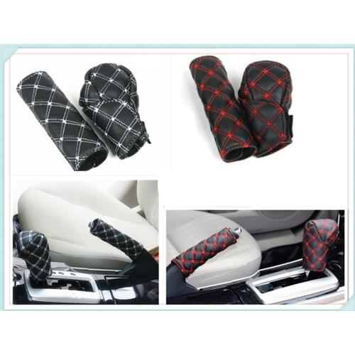Car interior hand brake shift knob cover gear box 2 pieces / set for Renault Latitude Laguna Frendzy DeZir Safrane ZE