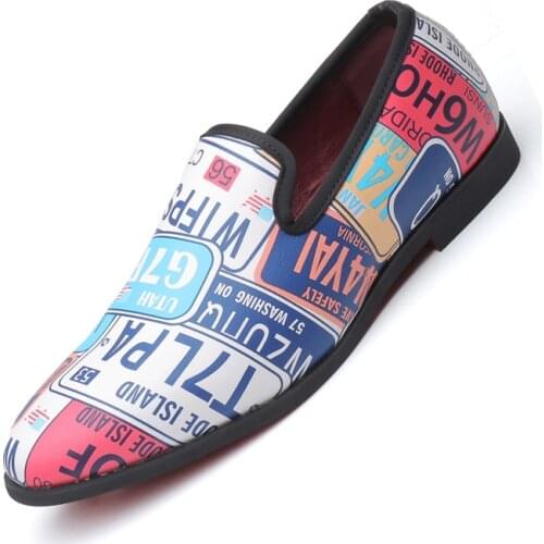 Hot Sale Men Leather Shoes Big Size 38-47 Men Casual Shoes Fashion Letter Loafers Slip-On Driving Shoes Comfortable Flat Shoes