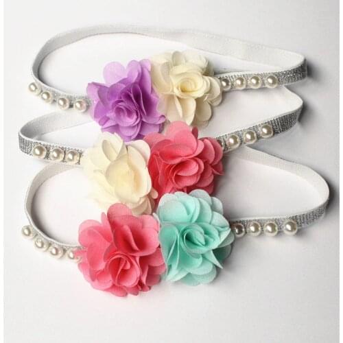 New 15pcs/lot Chiffon Floral Hairbands Double Flower Kids Headbands Kawaii Children Hairbands Infant Baby Girls Hair Accessories