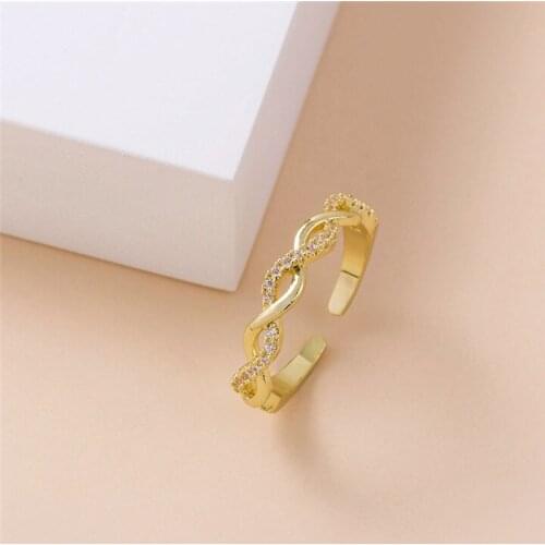 New Fashion Geometric Woven Twist Open Rings for Women Korean Classic Female Jewelry Engagement Gift Accessories Ring