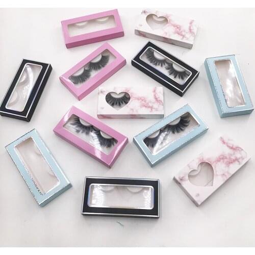Wholesale New Paper Eyelash Packaging Box Lash Boxes for 3D 25mm Mink Eyelashes Retangle Case with Tray Empty Lashes Box