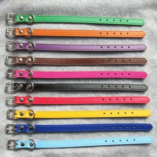 50pcs/lot PU Leather Collar Pet Cat Dog Collars for Cat and Small Dogs Mixed Colors Wholesale