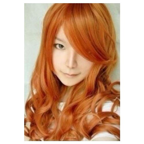 Suyushun11057++ New Fashion Laranja Longo Cosplay Partido Peruca wig
