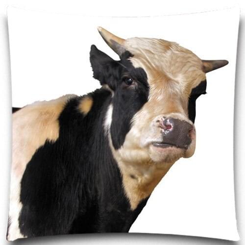 Casual Animals Painting Cow ox Pattern for sofa car bedroom Square 18" Cotton polyester Decorative Pillow Case 5 size 9 style