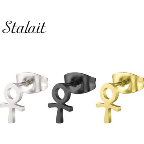 Romantic Stainless Steel Small Gold/Silver Color Star Lovely Boy and Girl Symbol Shape Stud Earrings Women Party Girlfriend Gift