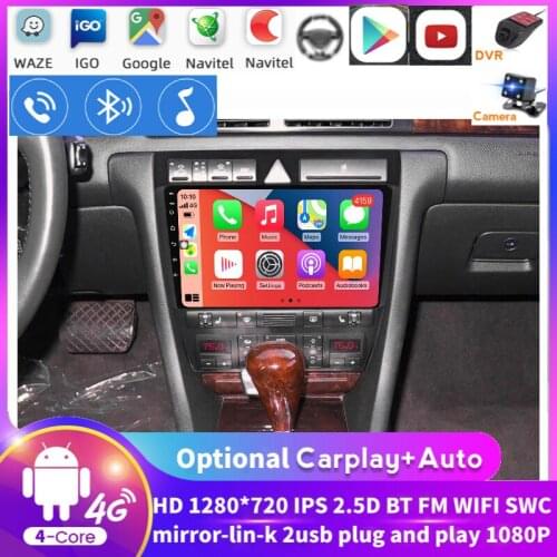 IPS GPS Navigation Android System For Audi A6 S6 1999-2004 RS6 2002-2006 Car Radio Video Player Multimedia WIFI Bluetooth