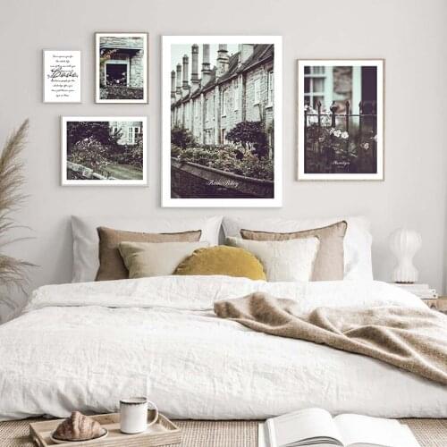 Scandinavian Floral Vintage Yard Wall Art Poster Nordic Photography Print Nature Landscape Painting Picture Modern Home Decor