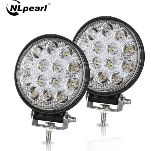 NLpearl 4 Inch 42W 48W LED Work Light Spotlight Offroad Car LED Bar Worklight for Jeep Truck Tractor 4X4 4WD SUV ATV Headlight