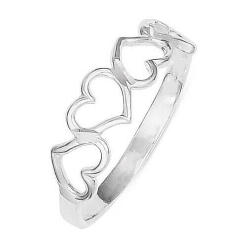 DARK DIAMOND-Hearts ring in 925 sterling silver. Comfortable jewel for daily use
