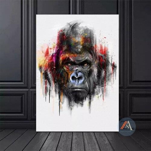 Street Art Pop Wall Canvas Painting Graffiti Monkey Gorilla Wall Pictures Decor Oil Painting Wall Picture Poster Modern Home