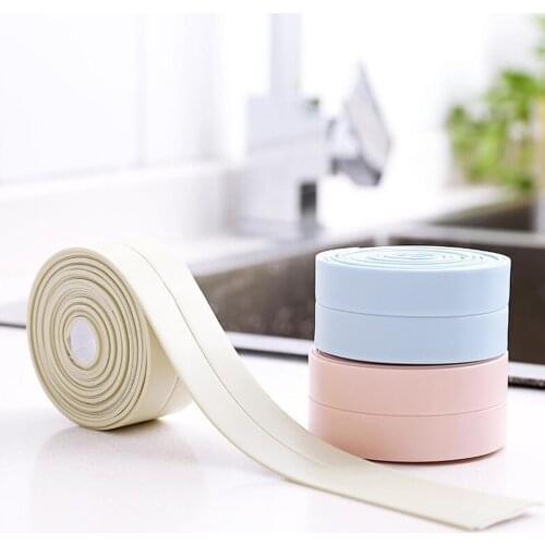 Bathroom Shower Sink Bath Sealing Strip Tape White PVC Self adhesive Waterproof Wall sticker for Bathroom Kitchen new