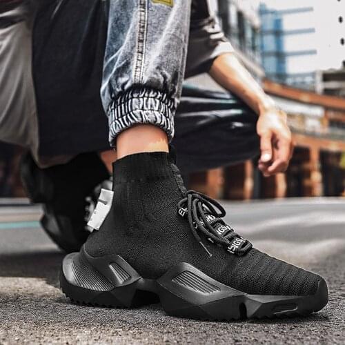 High Top Fashion Mens Sock Chunky Sneakers Breathable Men Thick Bottom Shoes Outdoor Casual Footwear Big Size Zapatillas Hombre