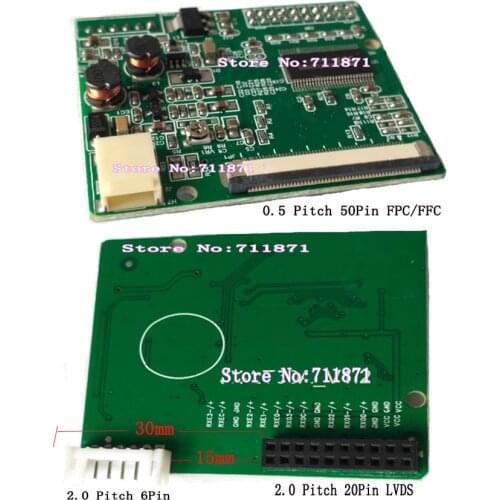 0.5 Pitch 50Pin FFC FPC TTL LVDS Adapter Connector 50 Pin 50P TTL LVDS Adapter Plate Board TTL 50Pin FPC LVDS Connector Adapter