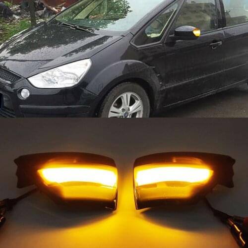 1Pair For Ford S-Max 2007-2014 Kuga C394 2008-2012 C-MAX Car LED Dynamic Turn Signal Side Wing Mirror Indicator Light Lamp