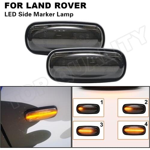 2X Amber LED Dynamic Side Marker Turn Signal Light Flowing For Land Rover Discovery 2 1999-2004 Freelander 1 Defender 1998-2015