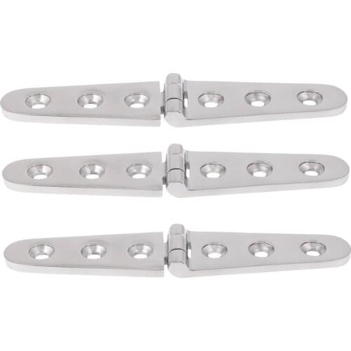 3PCS Heavy Duty 316 Stainless Steel 6' Cast Long Strap Hinge For Boat Marine
