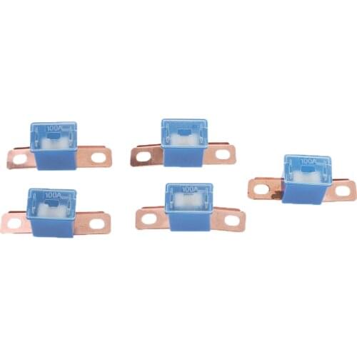 5x Blue Rectangle Shape Midi/Ami Fuses 100 Amp For Cars Vehicle