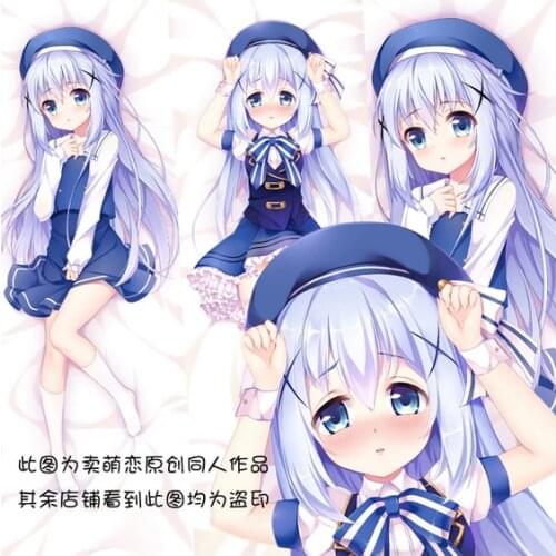 Anime Is the order a rabbit? Kafuu Chino Loli Girl Dakimakura Hugging Body Pillow Case Long Cushion Pillow Cover Gift 160X50CM