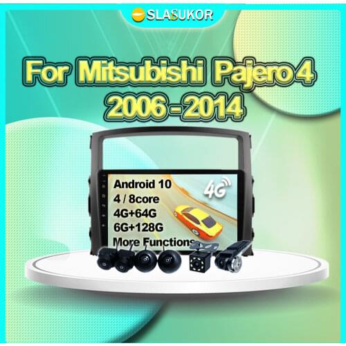 6+128G For Mitsubishi Pajero 4 V80 V90 2006 2007- 2014 Android Auto Multimedia Video Car Radio Navigation GPS 4G DVD No 2din