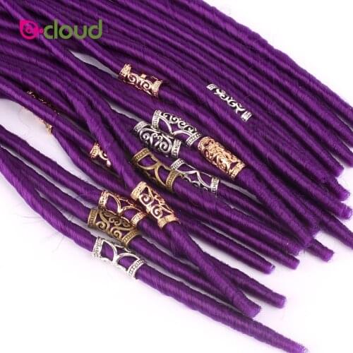 10Pcs/bag Alloy Spacer Hair Braid Beads Dreadlock Beads Cuff 7mm Hole Clip Micro Rings Tube For Hair braid Hairstyling Tool