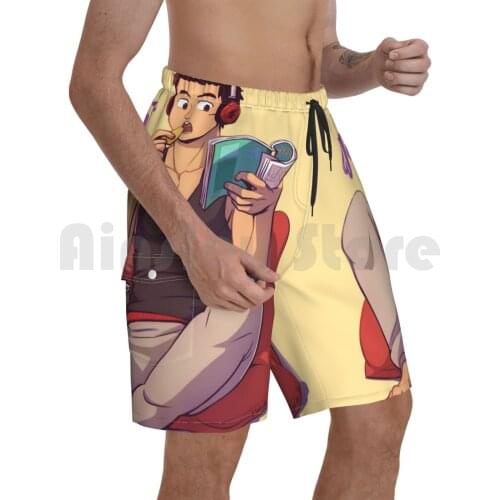Chill Music On A Weekend Beach Shorts Men Beach Pants Swimwear Mondoart Raeyr Oc Guy Mens Hunk Handsome Muscle Cute
