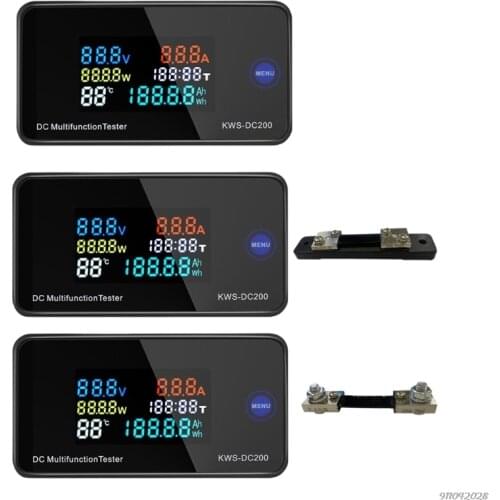 Digital Voltage Current Meter Voltmeter Ammeter Volt Amp LCD Display DC Multifuntional Tester 0-200V 10/50/100A ju23 wholesales