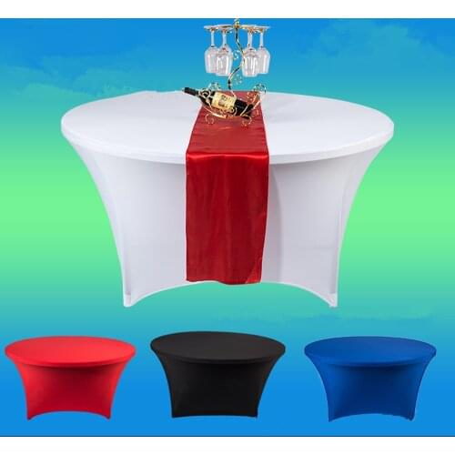 Round Stretch Tablecloth Table Cover Spandex Table Cloth Wedding Party Table Cover Hotel Home Dining Decor