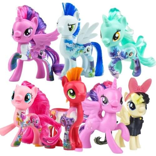 Hasbro My Little Pony Rarity Twilight Sparkle Pinkie Pie Rainbow Dash Movie Model Anime Figures Favorites Collect Ornaments