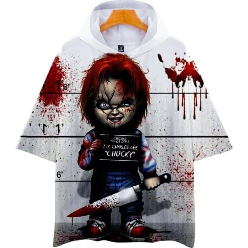 Online trend The Evil Good Guys 3d Hoodie T Shirt Men Women Halloween Chucky Print T-shirt Casual T-shirt Pullover Tops Clothes