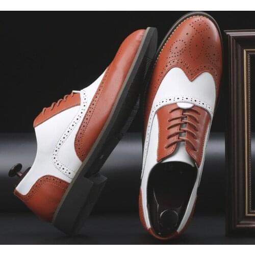 Men Brogues Big Size Fashion Wedding Party Men Dress Shoes Handmade Sewing Male Drivng Formal Shoes Lace Up Men Oxfords 38-45